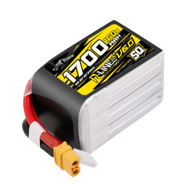 Gens ace LiPo Tattu R-Line V6 - 6S 1700mAh 22,2V 6S1P SQ (160C) XT60 Plug